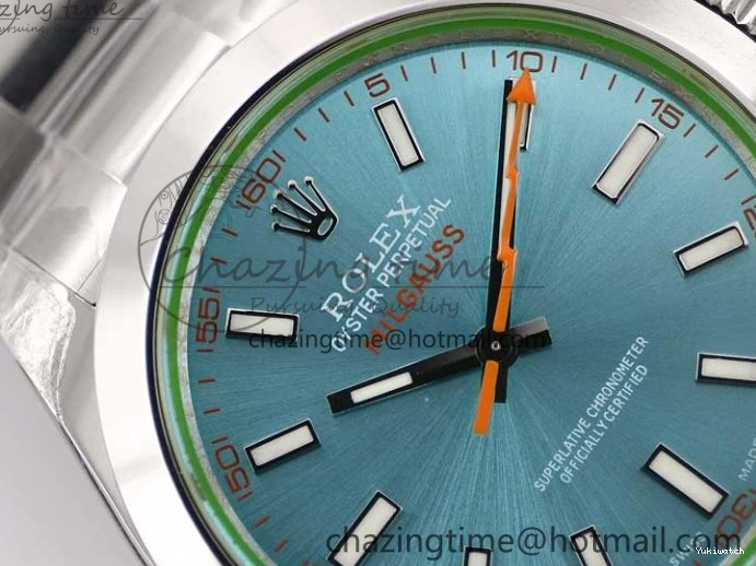 1:1 Milgauss ICE TWF Best SH3131 Blue Bracelet on 116400 SS GV 904L Dial Edition 0211